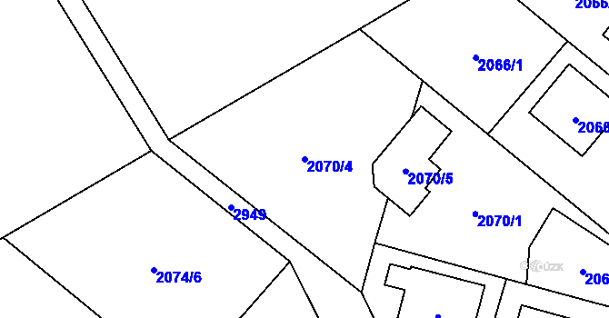 Parcela st. 2070/4 v KÚ Opava-Předměstí, Katastrální mapa