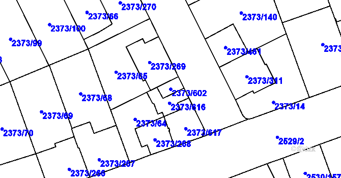 Parcela st. 2373/602 v KÚ Opava-Předměstí, Katastrální mapa