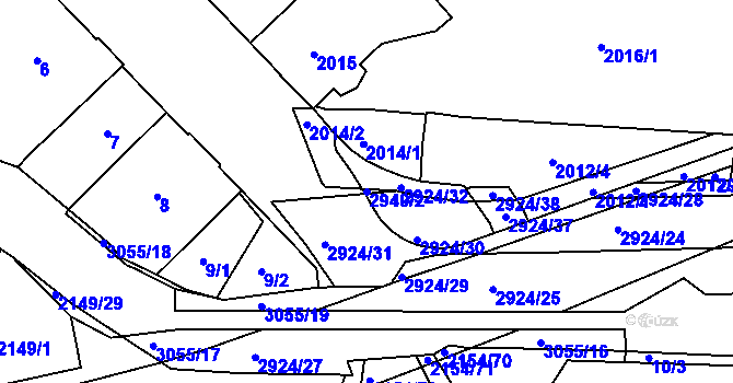 Parcela st. 2940/2 v KÚ Opava-Předměstí, Katastrální mapa