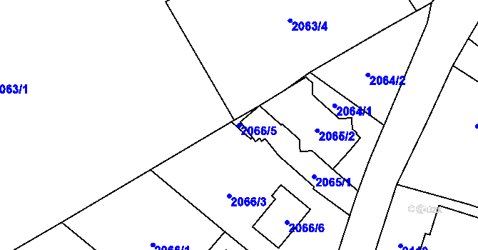 Parcela st. 2066/5 v KÚ Opava-Předměstí, Katastrální mapa