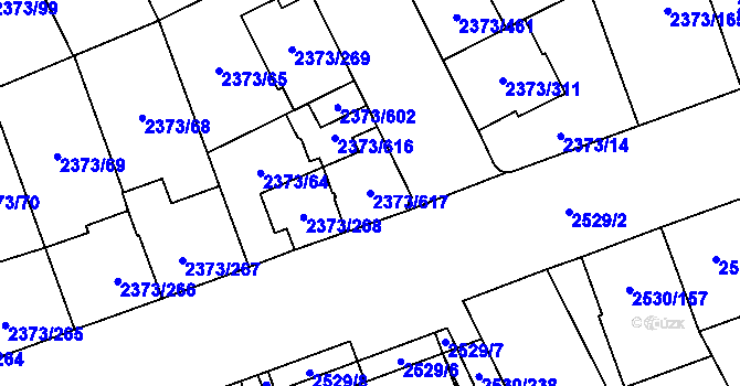 Parcela st. 2373/617 v KÚ Opava-Předměstí, Katastrální mapa