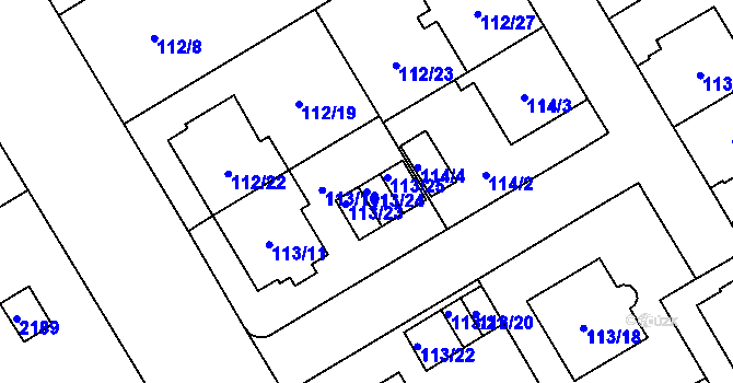 Parcela st. 113/24 v KÚ Opava-Předměstí, Katastrální mapa