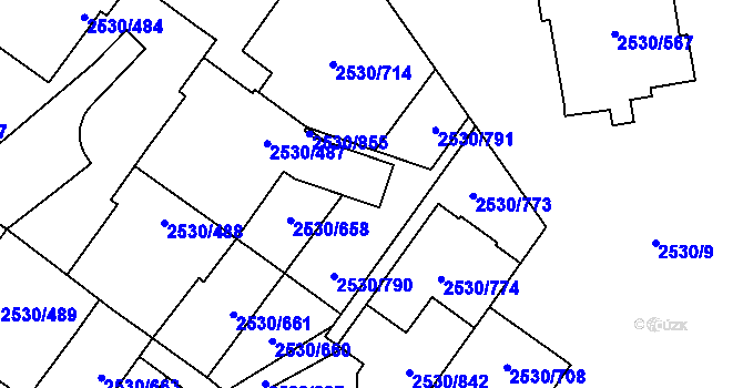 Parcela st. 2530/857 v KÚ Opava-Předměstí, Katastrální mapa