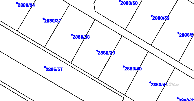 Parcela st. 2880/39 v KÚ Opava-Předměstí, Katastrální mapa