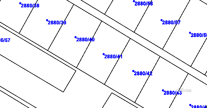 Parcela st. 2880/41 v KÚ Opava-Předměstí, Katastrální mapa
