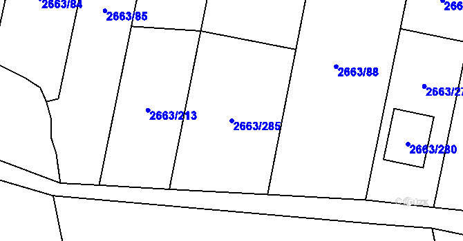 Parcela st. 2663/285 v KÚ Opava-Předměstí, Katastrální mapa