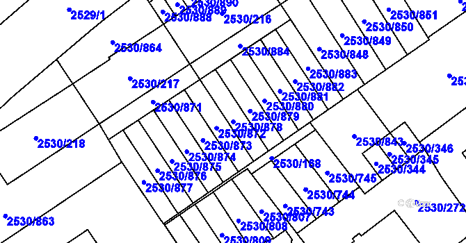 Parcela st. 2530/878 v KÚ Opava-Předměstí, Katastrální mapa