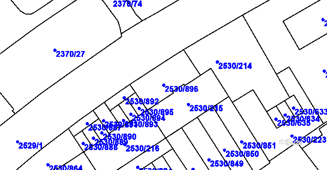 Parcela st. 2530/896 v KÚ Opava-Předměstí, Katastrální mapa