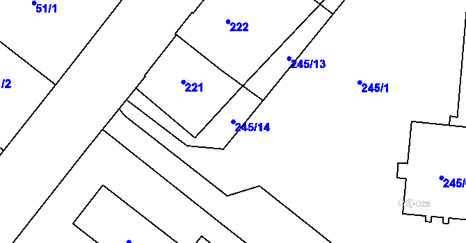 Parcela st. 245/14 v KÚ Opava-Předměstí, Katastrální mapa