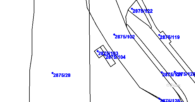 Parcela st. 2875/103 v KÚ Opava-Předměstí, Katastrální mapa