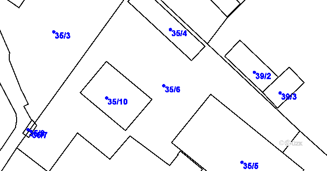 Parcela st. 35/6 v KÚ Opava-Předměstí, Katastrální mapa