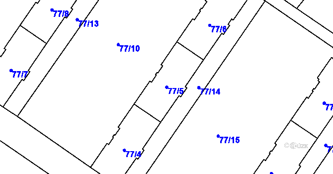 Parcela st. 77/5 v KÚ Opava-Předměstí, Katastrální mapa