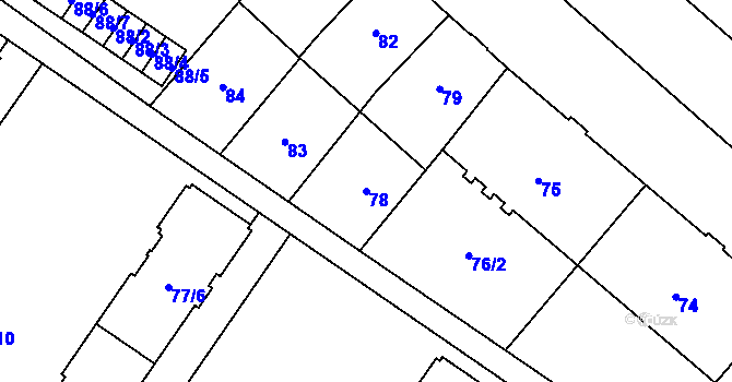 Parcela st. 78 v KÚ Opava-Předměstí, Katastrální mapa