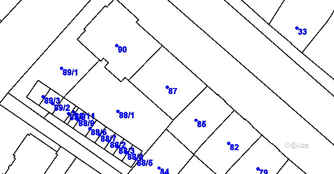 Parcela st. 87 v KÚ Opava-Předměstí, Katastrální mapa