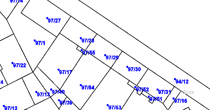 Parcela st. 97/29 v KÚ Opava-Předměstí, Katastrální mapa