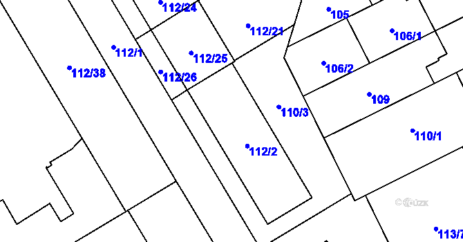 Parcela st. 112/2 v KÚ Opava-Předměstí, Katastrální mapa