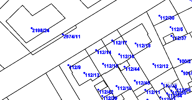 Parcela st. 112/14 v KÚ Opava-Předměstí, Katastrální mapa