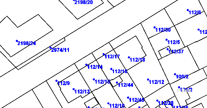 Parcela st. 112/17 v KÚ Opava-Předměstí, Katastrální mapa