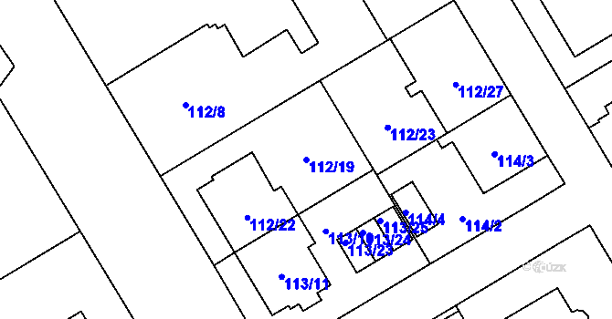 Parcela st. 112/19 v KÚ Opava-Předměstí, Katastrální mapa