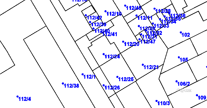 Parcela st. 112/24 v KÚ Opava-Předměstí, Katastrální mapa