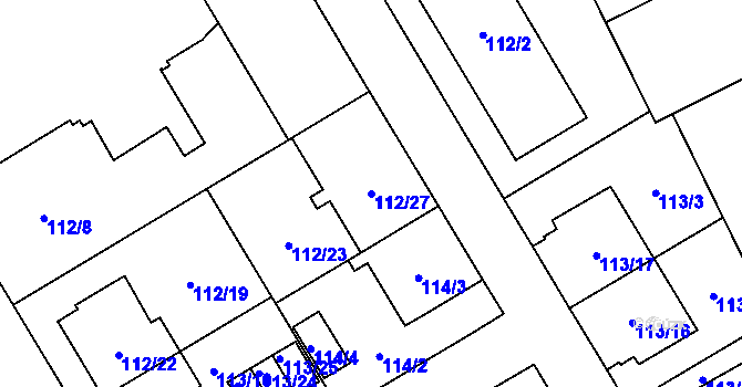 Parcela st. 112/27 v KÚ Opava-Předměstí, Katastrální mapa