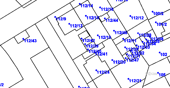 Parcela st. 112/39 v KÚ Opava-Předměstí, Katastrální mapa