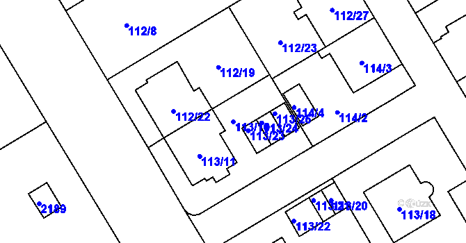 Parcela st. 113/10 v KÚ Opava-Předměstí, Katastrální mapa