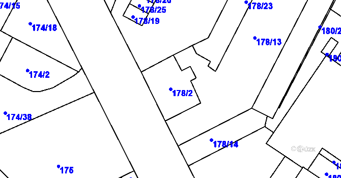 Parcela st. 178/2 v KÚ Opava-Předměstí, Katastrální mapa
