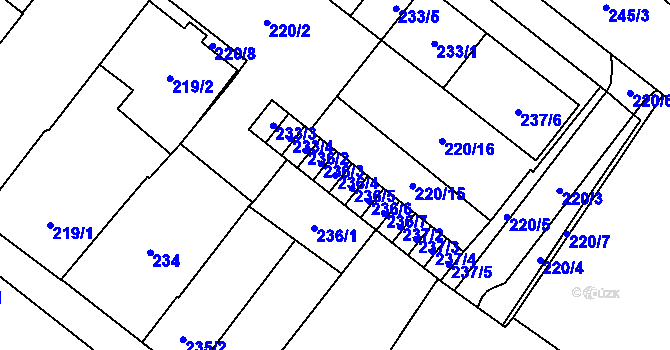 Parcela st. 236/4 v KÚ Opava-Předměstí, Katastrální mapa