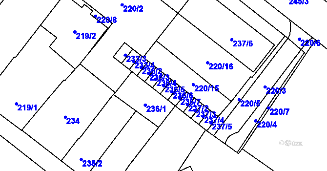 Parcela st. 236/5 v KÚ Opava-Předměstí, Katastrální mapa