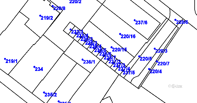 Parcela st. 236/6 v KÚ Opava-Předměstí, Katastrální mapa
