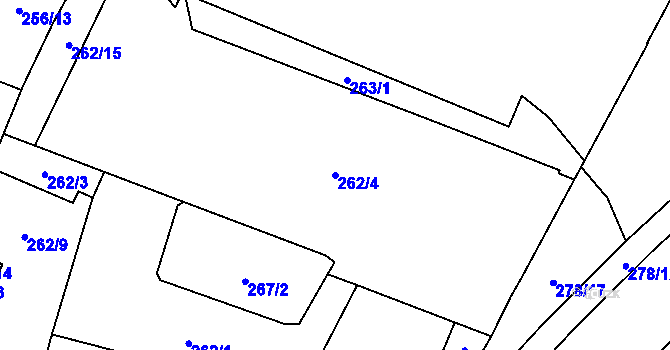Parcela st. 262/4 v KÚ Opava-Předměstí, Katastrální mapa