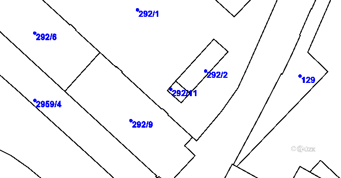 Parcela st. 292/11 v KÚ Opava-Předměstí, Katastrální mapa