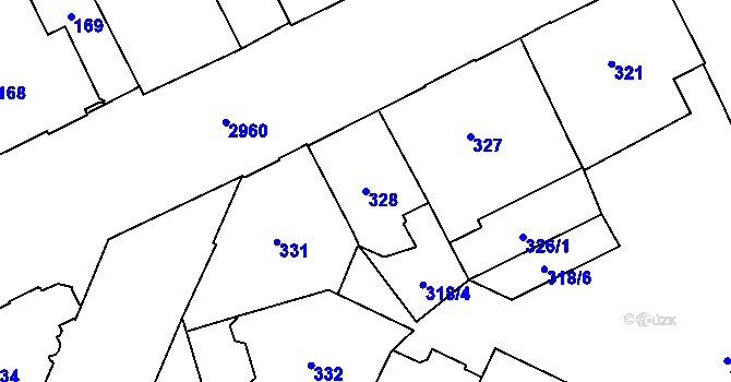 Parcela st. 328 v KÚ Opava-Předměstí, Katastrální mapa