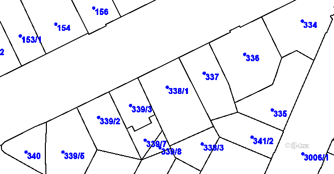 Parcela st. 338/1 v KÚ Opava-Předměstí, Katastrální mapa