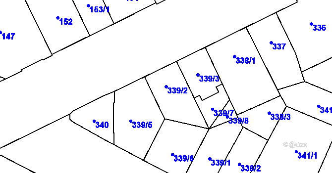 Parcela st. 339/2 v KÚ Opava-Předměstí, Katastrální mapa