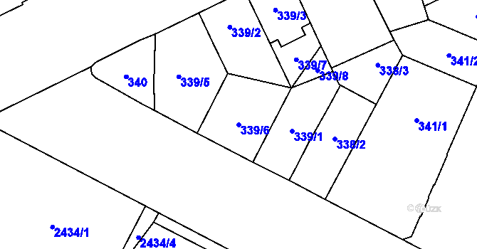 Parcela st. 339/6 v KÚ Opava-Předměstí, Katastrální mapa
