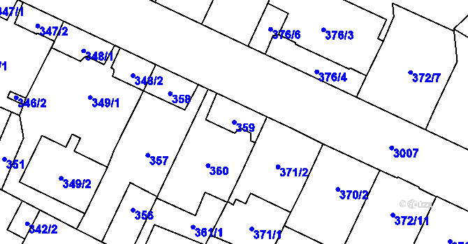Parcela st. 359 v KÚ Opava-Předměstí, Katastrální mapa