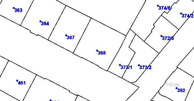 Parcela st. 368 v KÚ Opava-Předměstí, Katastrální mapa