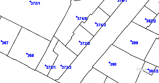 Parcela st. 372/3 v KÚ Opava-Předměstí, Katastrální mapa