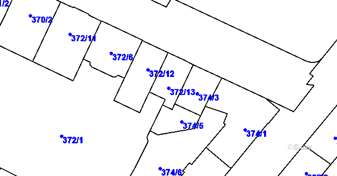 Parcela st. 372/13 v KÚ Opava-Předměstí, Katastrální mapa