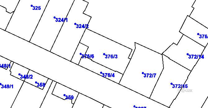 Parcela st. 376/3 v KÚ Opava-Předměstí, Katastrální mapa