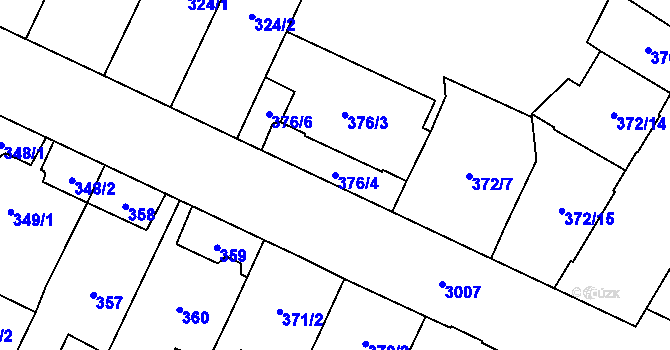 Parcela st. 376/4 v KÚ Opava-Předměstí, Katastrální mapa