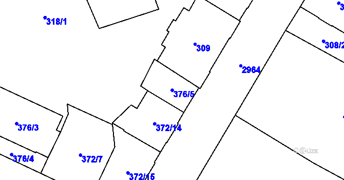 Parcela st. 376/5 v KÚ Opava-Předměstí, Katastrální mapa