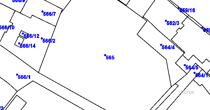 Parcela st. 565 v KÚ Opava-Předměstí, Katastrální mapa