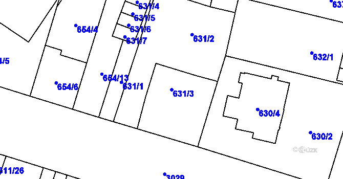 Parcela st. 631/3 v KÚ Opava-Předměstí, Katastrální mapa