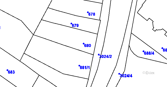 Parcela st. 680 v KÚ Opava-Předměstí, Katastrální mapa