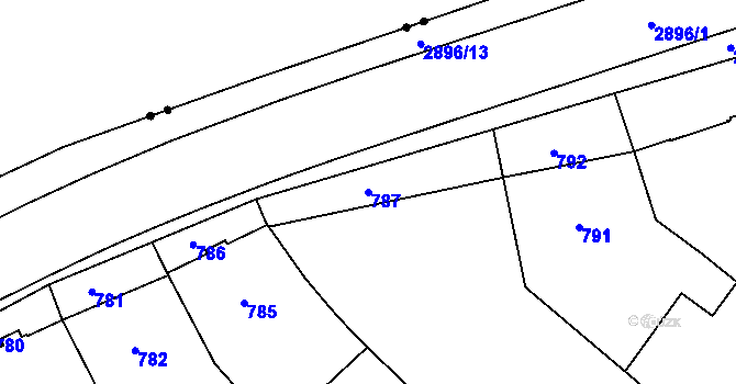 Parcela st. 787 v KÚ Opava-Předměstí, Katastrální mapa