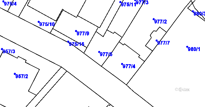 Parcela st. 977/5 v KÚ Opava-Předměstí, Katastrální mapa