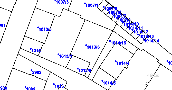 Parcela st. 1013/5 v KÚ Opava-Předměstí, Katastrální mapa